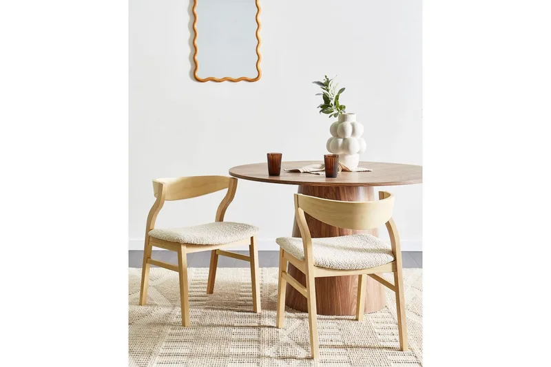 Set med 2 matstolar Maroa - Ljus trä, Ljusbeige - Möbler - Stolar & fåtöljer - Matstol & köksstol