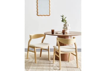 Set med 2 matstolar Maroa - Ljus trä, Ljusbeige - Möbler - Stolar & fåtöljer - Matstol & köksstol