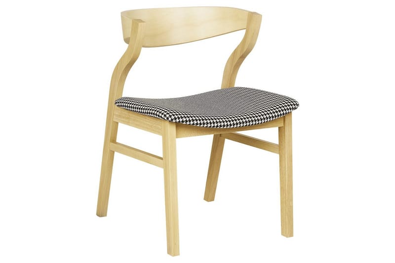 Set med 2 matstolar Maroa - Ljus trä, svart, vit - Möbler - Stolar & fåtöljer - Matstol & köksstol