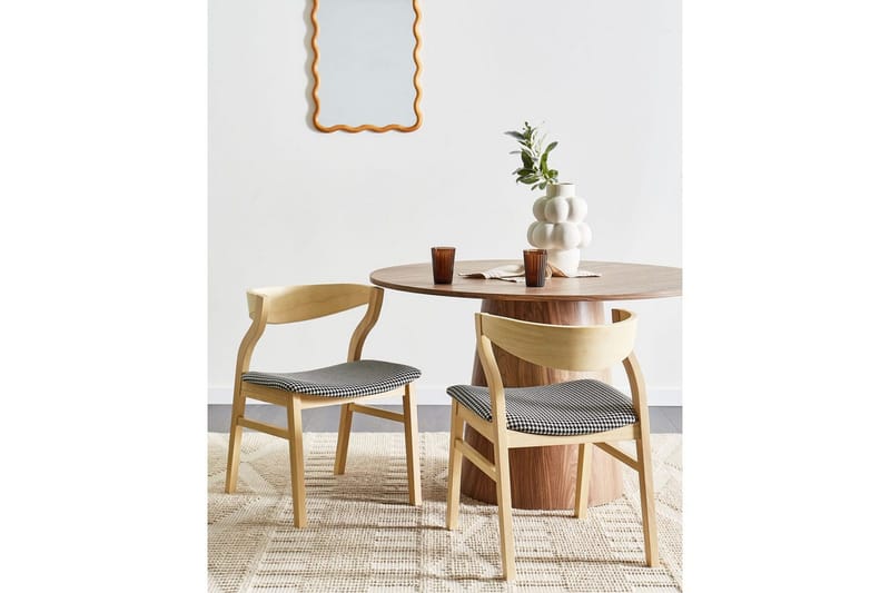 Set med 2 matstolar Maroa - Ljus trä, svart, vit - Möbler - Stolar & fåtöljer - Matstol & köksstol