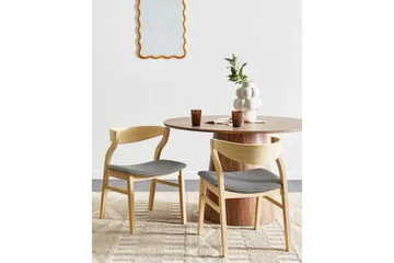 Set med 2 matstolar Maroa - Ljus trä, svart, vit - Möbler - Stolar & fåtöljer - Matstol & köksstol