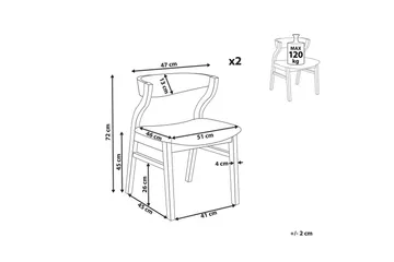 Set med 2 matstolar Maroa - Ljus trä, svart, vit - Möbler - Stolar & fåtöljer - Matstol & köksstol
