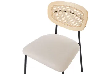 Set med 2 matstolar Mayetta - Natur, Beige, Svart - Möbler - Stolar & fåtöljer - Matstol & köksstol