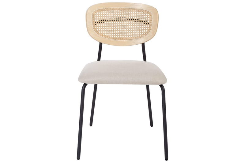 Set med 2 matstolar Mayetta - Natur, Beige, Svart - Möbler - Stolar & fåtöljer - Matstol & köksstol