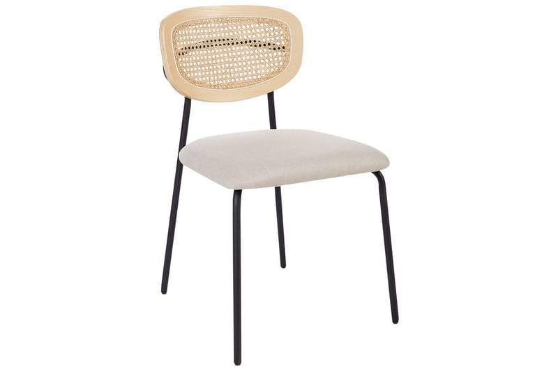 Set med 2 matstolar Mayetta - Natur, Beige, Svart - Möbler - Stolar & fåtöljer - Matstol & köksstol