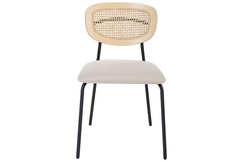 Set med 2 matstolar Mayetta - Natur, Beige, Svart - Möbler - Stolar & fåtöljer - Matstol & köksstol