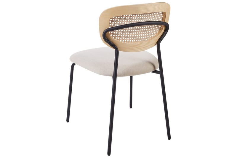 Set med 2 matstolar Mayetta - Natur, Beige, Svart - Möbler - Stolar & fåtöljer - Matstol & köksstol