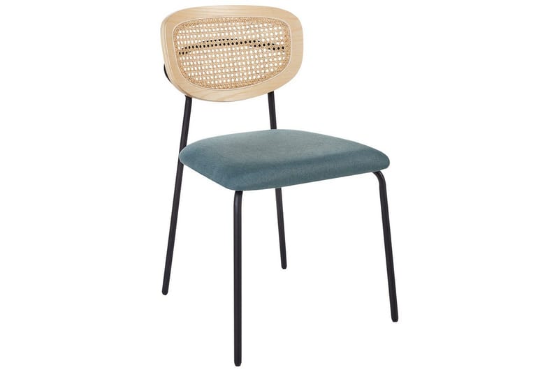 Set med 2 matstolar Mayetta - Natur, blå, svart - Möbler - Stolar & fåtöljer - Matstol & köksstol