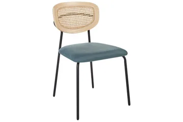 Set med 2 matstolar Mayetta - Natur, blå, svart - Möbler - Stolar & fåtöljer - Matstol & köksstol