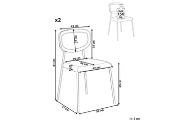 Set med 2 matstolar Mayetta - Natur, blå, svart - Möbler - Stolar & fåtöljer - Matstol & köksstol