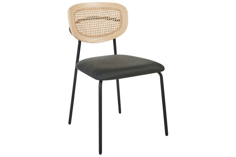 Set med 2 matstolar Mayetta - Natur, grön, svart - Möbler - Stolar & fåtöljer - Matstol & köksstol