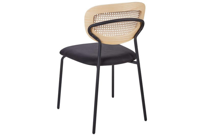 Set med 2 matstolar Mayetta - Natur, svart - Möbler - Stolar & fåtöljer - Matstol & köksstol