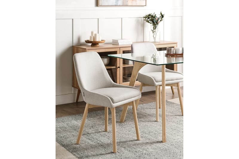 Set med 2 matstolar Melfort - Grå, ljust trä - Möbler - Stolar & fåtöljer - Matstol & köksstol