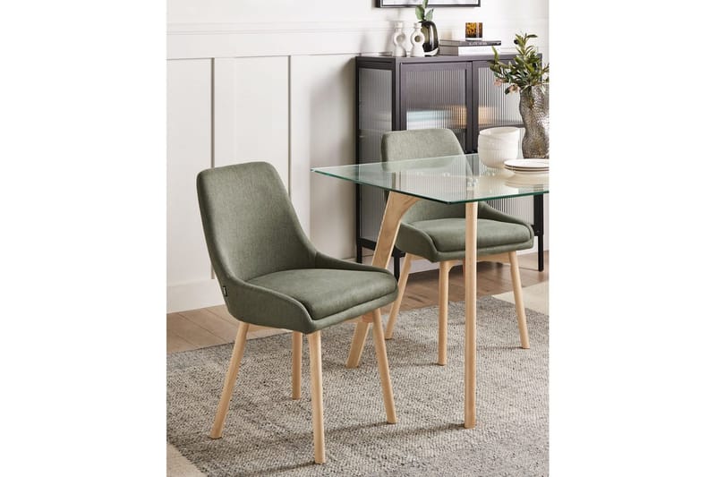 Set med 2 matstolar Melfort - Grönt, ljust trä - Möbler - Stolar & fåtöljer - Matstol & köksstol