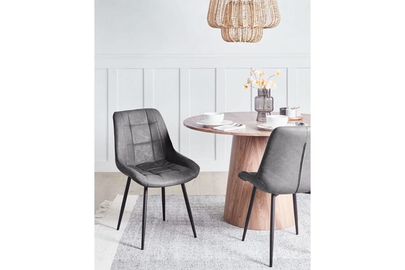 Set med 2 matstolar Melrose - Grå, svart - Möbler - Stolar & fåtöljer - Matstol & köksstol