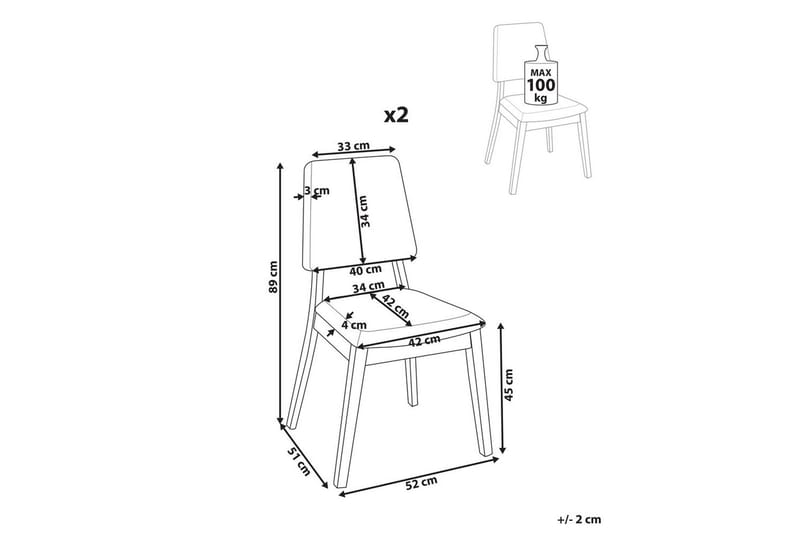 Set med 2 matstolar Merrill - Ljus trä, beige - Möbler - Stolar & fåtöljer - Matstol & köksstol