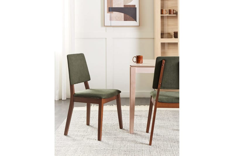 Set med 2 matstolar Merrill - Mörkt trä, grönt - Möbler - Stolar & fåtöljer - Matstol & köksstol