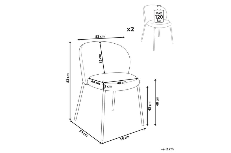 Set med 2 matstolar Miles - Beige, svart - Möbler - Stolar & fåtöljer - Matstol & köksstol
