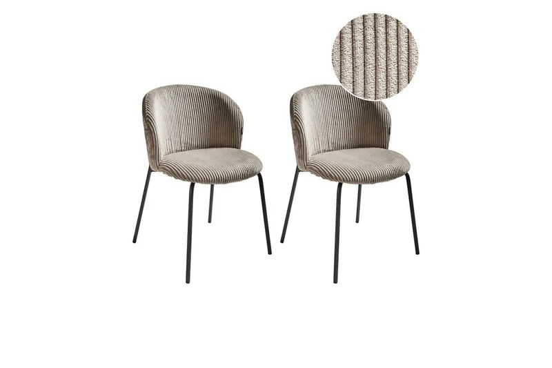 Set med 2 matstolar Miles - Beige, svart - Möbler - Stolar & fåtöljer - Matstol & köksstol