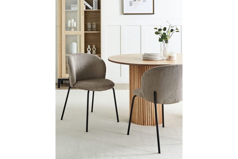 Set med 2 matstolar Miles - Beige, svart - Möbler - Stolar & fåtöljer - Matstol & köksstol