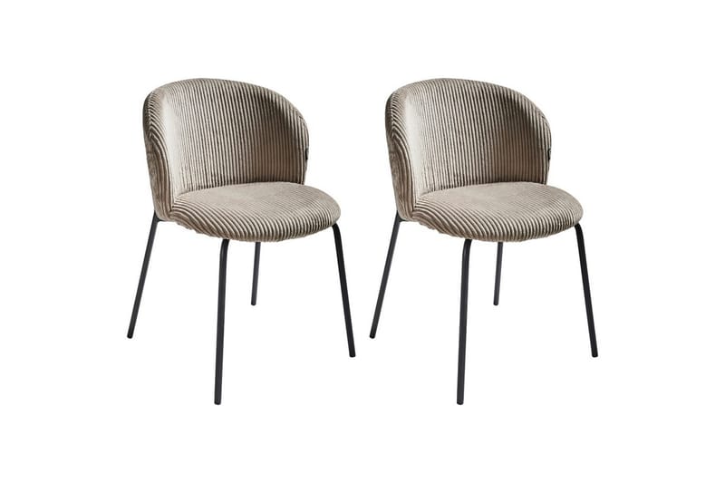 Set med 2 matstolar Miles - Beige, svart - Möbler - Stolar & fåtöljer - Matstol & köksstol