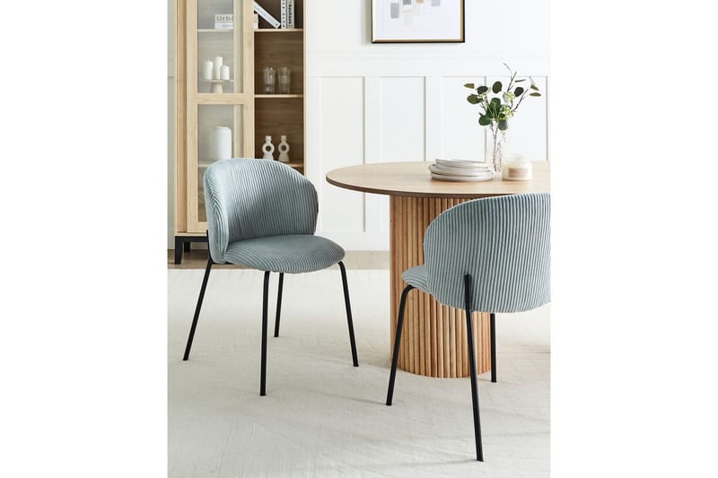 Set med 2 matstolar Miles - Blå, Svart - Möbler - Stolar & fåtöljer - Matstol & köksstol