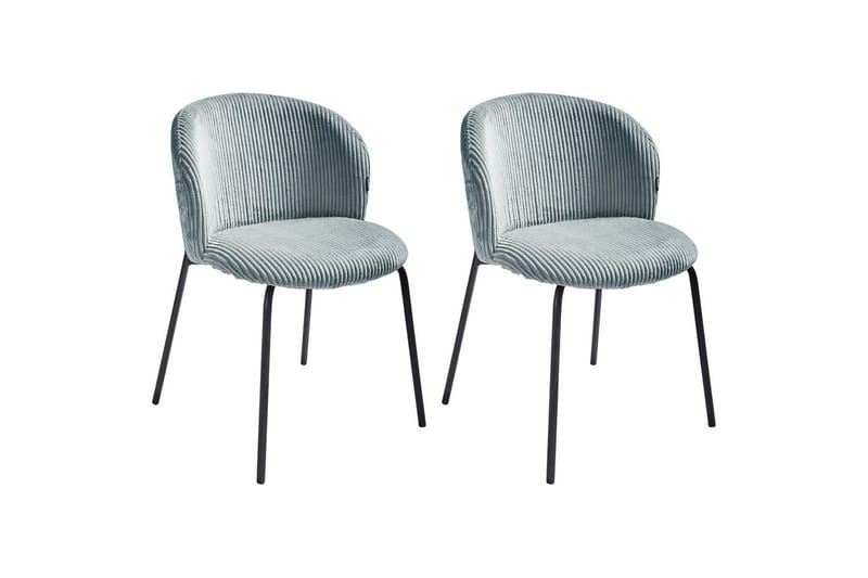 Set med 2 matstolar Miles - Blå, Svart - Möbler - Stolar & fåtöljer - Matstol & köksstol