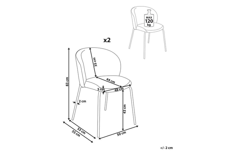 Set med 2 matstolar Miles - Grön, Svart - Möbler - Stolar & fåtöljer - Matstol & köksstol