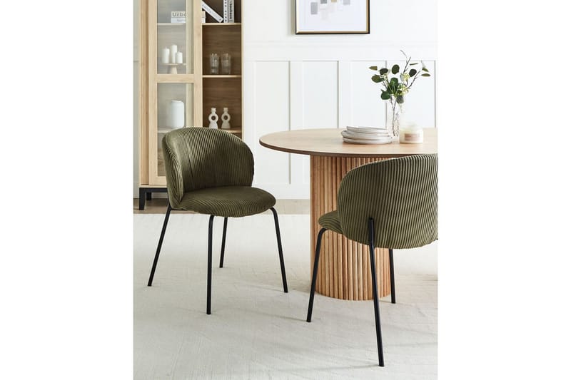 Set med 2 matstolar Miles - Grön, Svart - Möbler - Stolar & fåtöljer - Matstol & köksstol