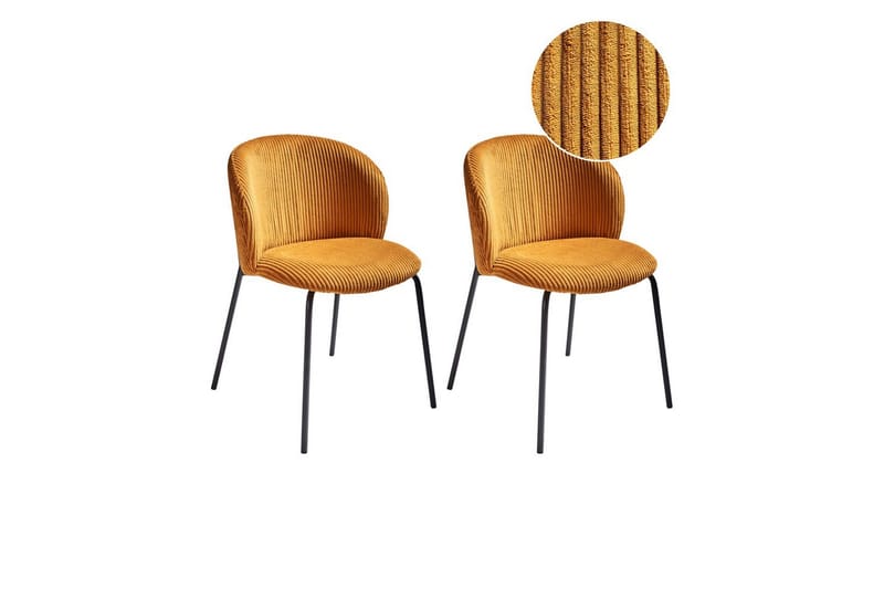 Set med 2 matstolar Miles - Orange, svart - Möbler - Stolar & fåtöljer - Matstol & köksstol