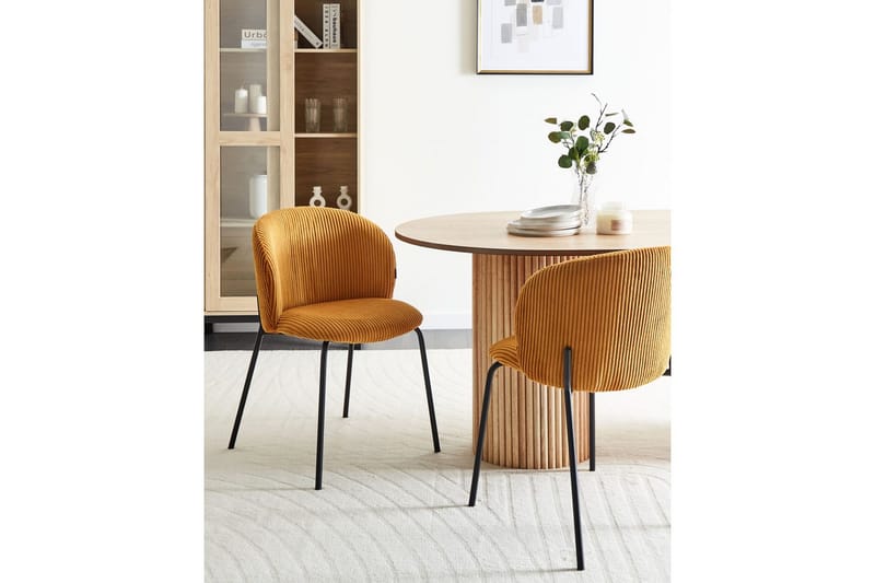 Set med 2 matstolar Miles - Orange, svart - Möbler - Stolar & fåtöljer - Matstol & köksstol