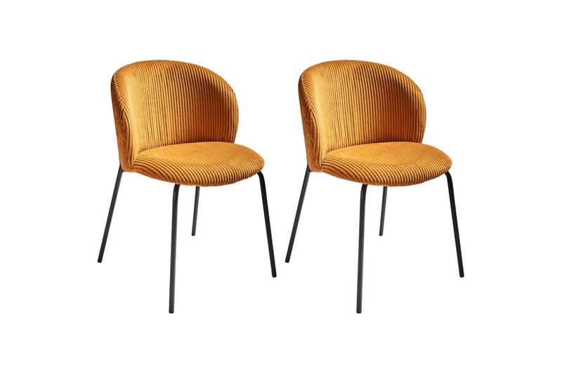 Set med 2 matstolar Miles - Orange, svart - Möbler - Stolar & fåtöljer - Matstol & köksstol