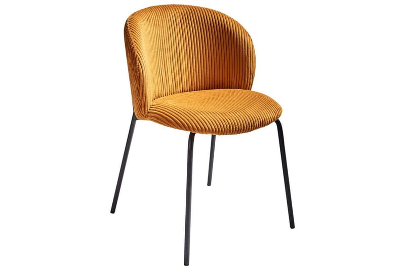 Set med 2 matstolar Miles - Orange, svart - Möbler - Stolar & fåtöljer - Matstol & köksstol