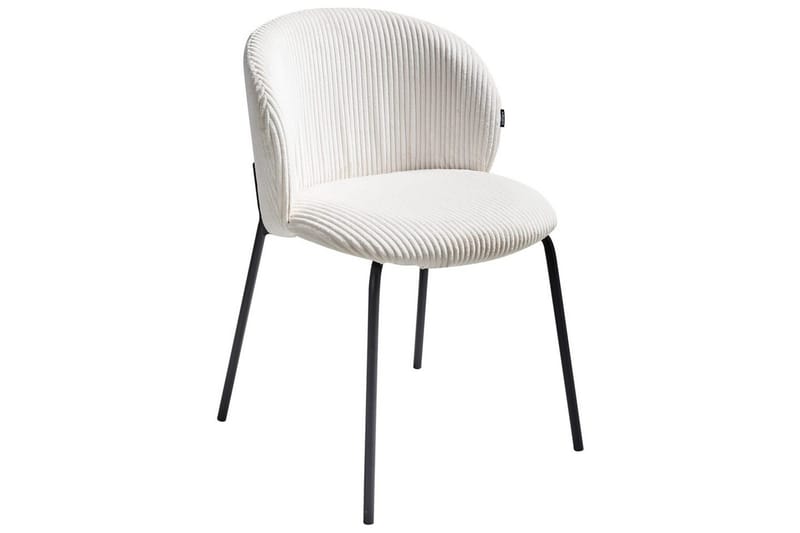 Set med 2 matstolar Miles - Vit, Svart - Möbler - Stolar & fåtöljer - Matstol & köksstol