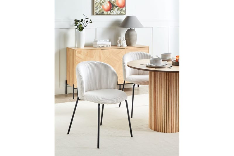 Set med 2 matstolar Miles - Vit, Svart - Möbler - Stolar & fåtöljer - Matstol & köksstol