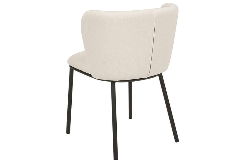 Set med 2 matstolar Mina - Beige, svart/Polyester - Möbler - Stolar & fåtöljer - Matstol & köksstol