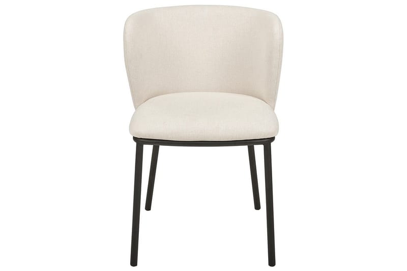 Set med 2 matstolar Mina - Beige, svart/Polyester - Möbler - Stolar & fåtöljer - Matstol & köksstol
