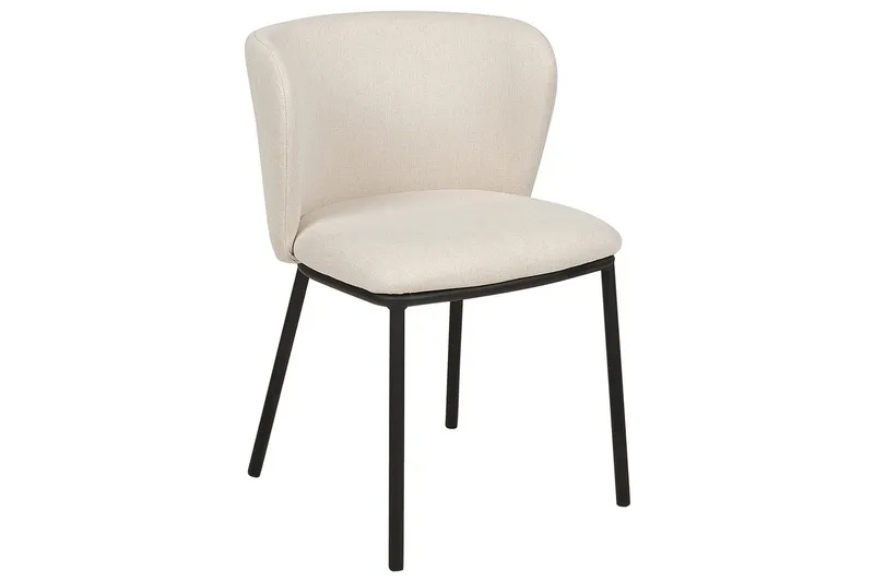 Set med 2 matstolar Mina - Beige, svart/Polyester - Möbler - Stolar & fåtöljer - Matstol & köksstol
