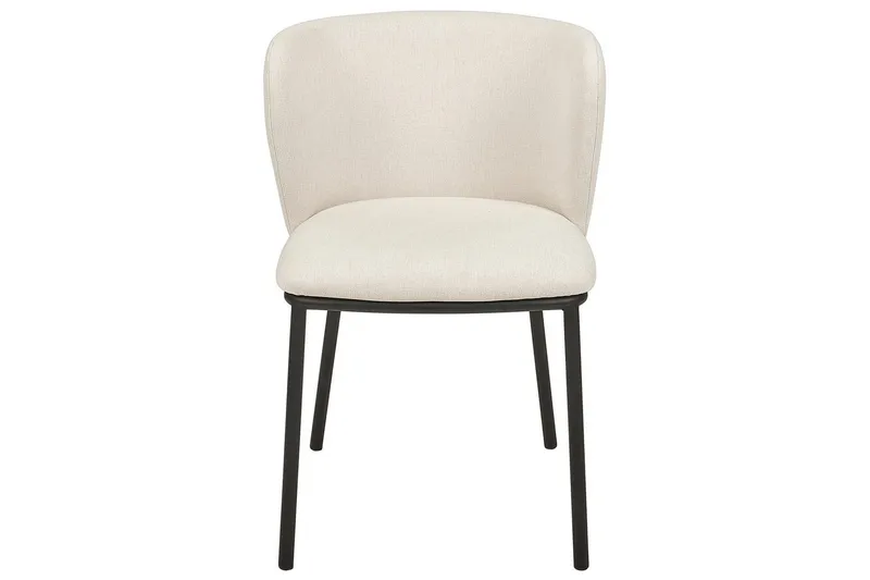 Set med 2 matstolar Mina - Beige, svart/Polyester - Möbler - Stolar & fåtöljer - Matstol & köksstol