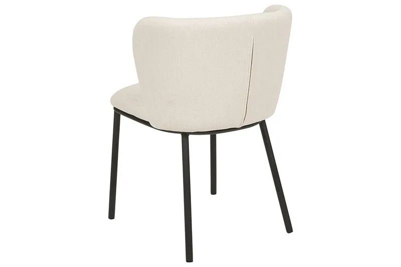 Set med 2 matstolar Mina - Beige, svart/Polyester - Möbler - Stolar & fåtöljer - Matstol & köksstol