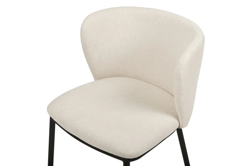 Set med 2 matstolar Mina - Beige, svart/Polyester - Möbler - Stolar & fåtöljer - Matstol & köksstol