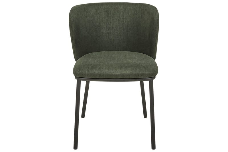 Set med 2 matstolar Mina - Grön, Svart/Polyester - Möbler - Stolar & fåtöljer - Matstol & köksstol