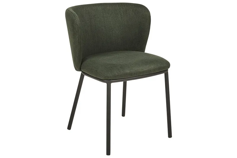 Set med 2 matstolar Mina - Grön, Svart/Polyester - Möbler - Stolar & fåtöljer - Matstol & köksstol
