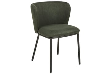 Set med 2 matstolar Mina - Grön, Svart/Polyester - Möbler - Stolar & fåtöljer - Matstol & köksstol
