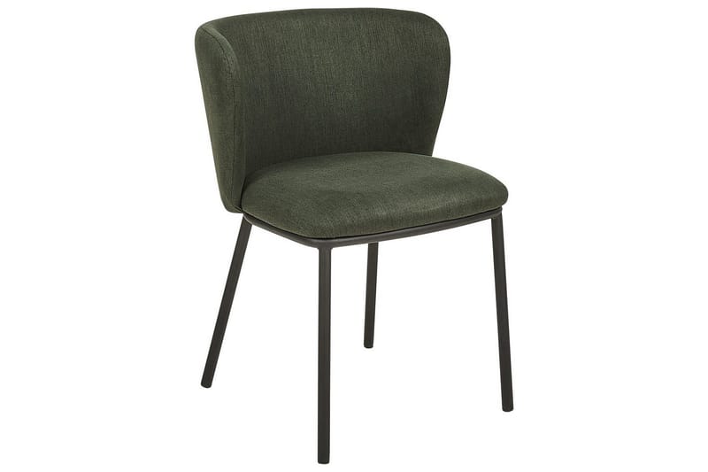 Set med 2 matstolar Mina - Grön, Svart/Polyester - Möbler - Stolar & fåtöljer - Matstol & köksstol
