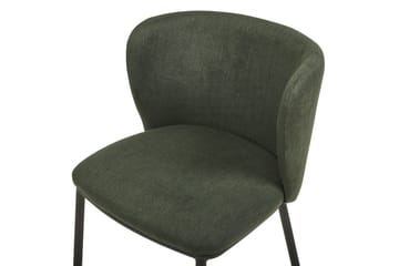 Set med 2 matstolar Mina - Grön, Svart/Polyester - Möbler - Stolar & fåtöljer - Matstol & köksstol