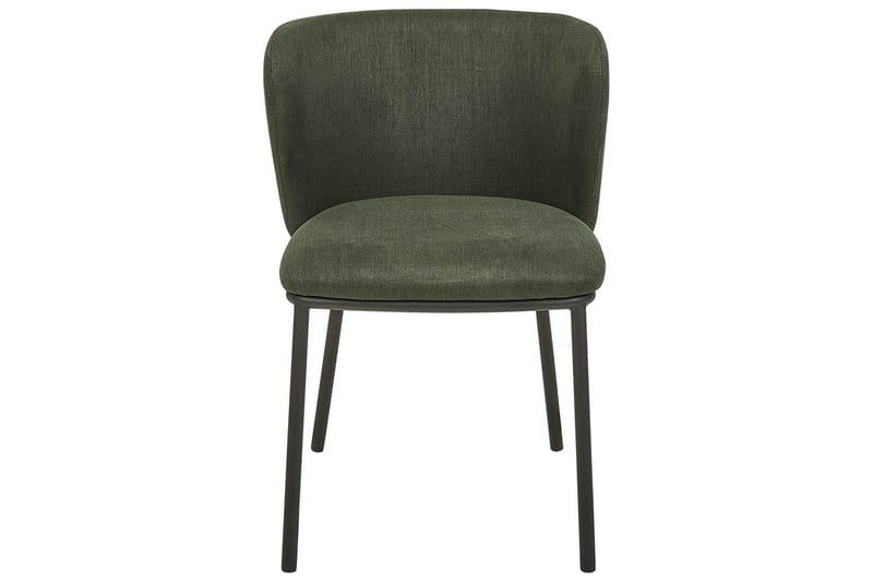 Set med 2 matstolar Mina - Grön, Svart/Polyester - Möbler - Stolar & fåtöljer - Matstol & köksstol