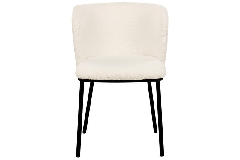 Set med 2 matstolar Mina - Vit, Svart/Bouclé - Möbler - Stolar & fåtöljer - Matstol & köksstol