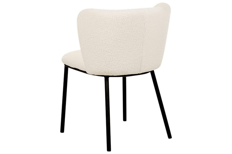 Set med 2 matstolar Mina - Vit, Svart/Bouclé - Möbler - Stolar & fåtöljer - Matstol & köksstol