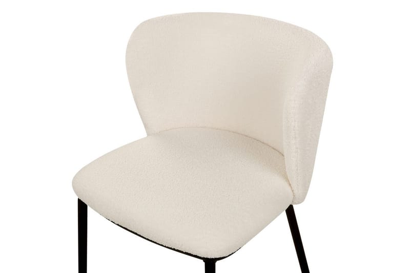 Set med 2 matstolar Mina - Vit, Svart/Bouclé - Möbler - Stolar & fåtöljer - Matstol & köksstol